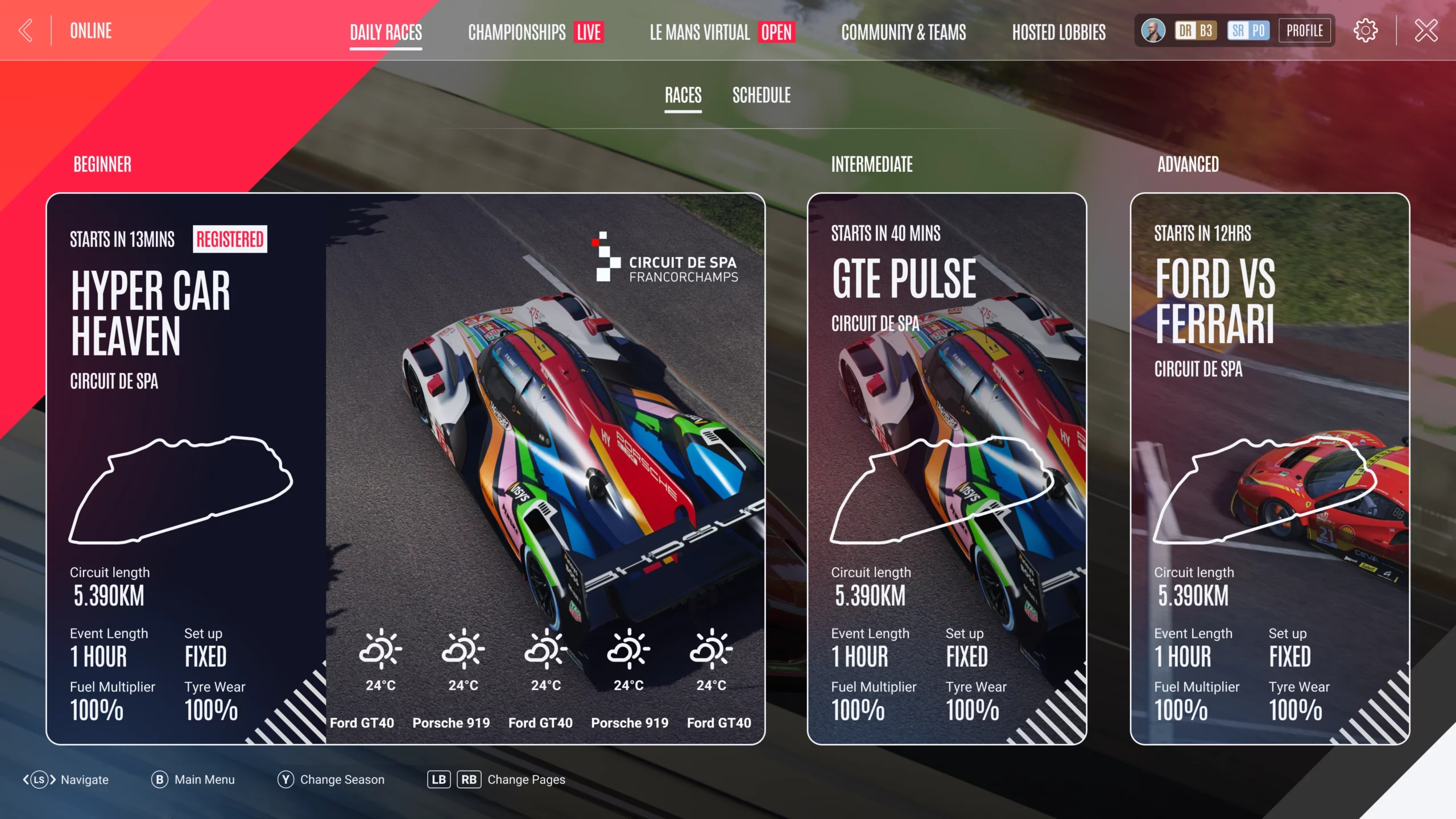 Released main menu: breathing effect with in-game captures